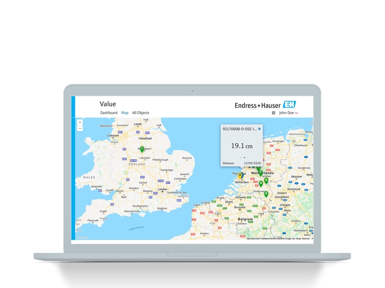 Netilion Value : capture d'écran du bloc-notes de l'interface du service de suivi des données IIoT