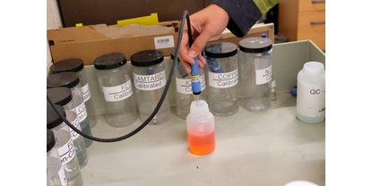 Memosens sensors being calibrated in the workshop