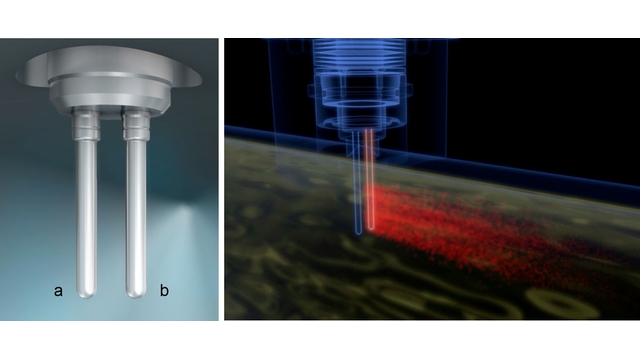 Image illustrant la sonde d'un débitmètre massique à dispersion thermique