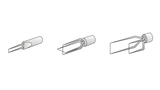 Image des différents designs d'anémomètre à fil chaud