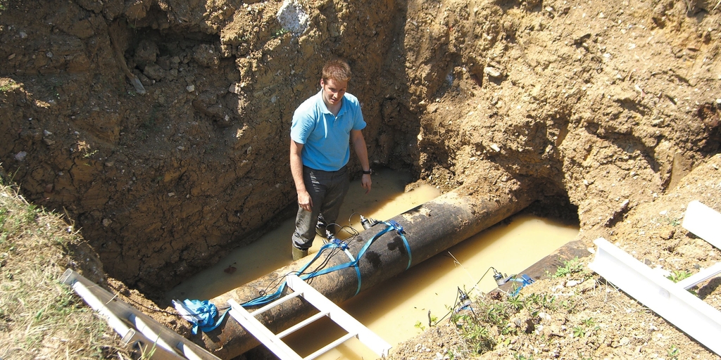 Conduite d'eau avec une implantation d'un Prosonic Flow Conduite d'eau avec une implantation d'un Prosonic Flow