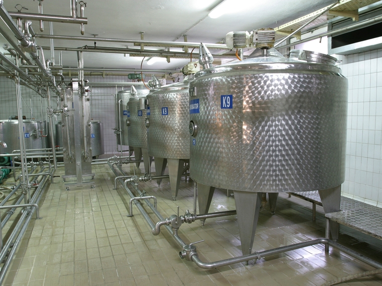 Milk storage tanks